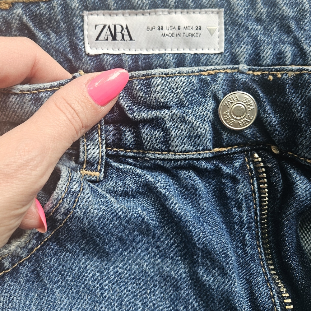 Zara Wide Leg Jeans, Distressed - Picture 10 of 16